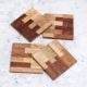Brown Vintage Style Wooden Coasters - Pack of 4